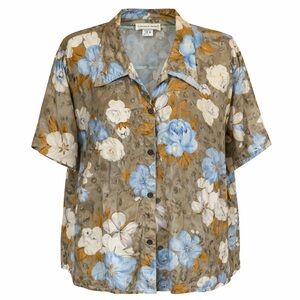 Vintage Rayon Floral Shirt Mens 2X Made in USA California Krush 90s Camp Shirt